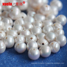 2.5mm Large Hole Ringed Round Loose Freshwater Pearls Beads for Making Jewelry